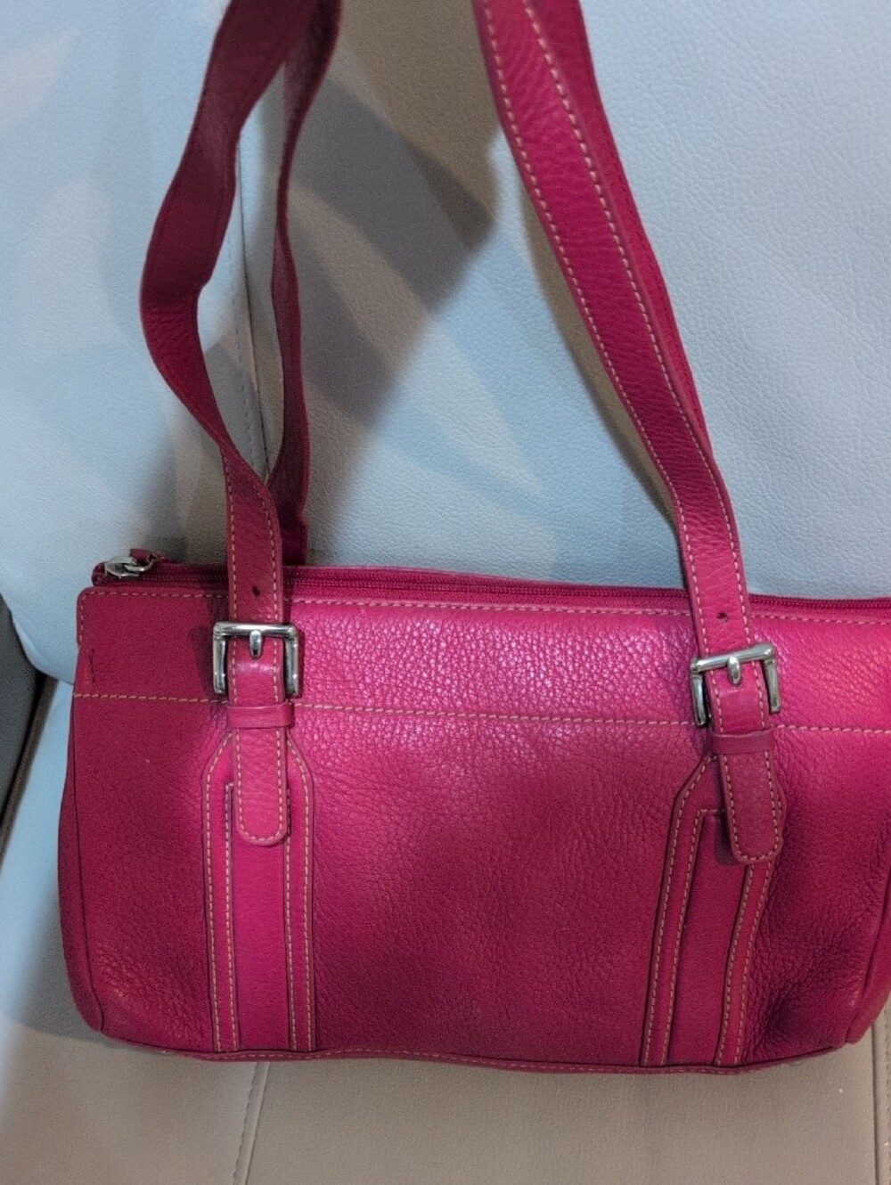 Fossil Fuchsia Leather Shoulder Bag - Picture 2 of 16
